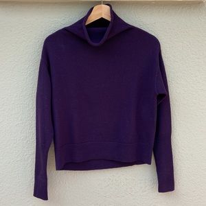Wilfred Cyprie XXS purple 100% merino wool roll neck sweater